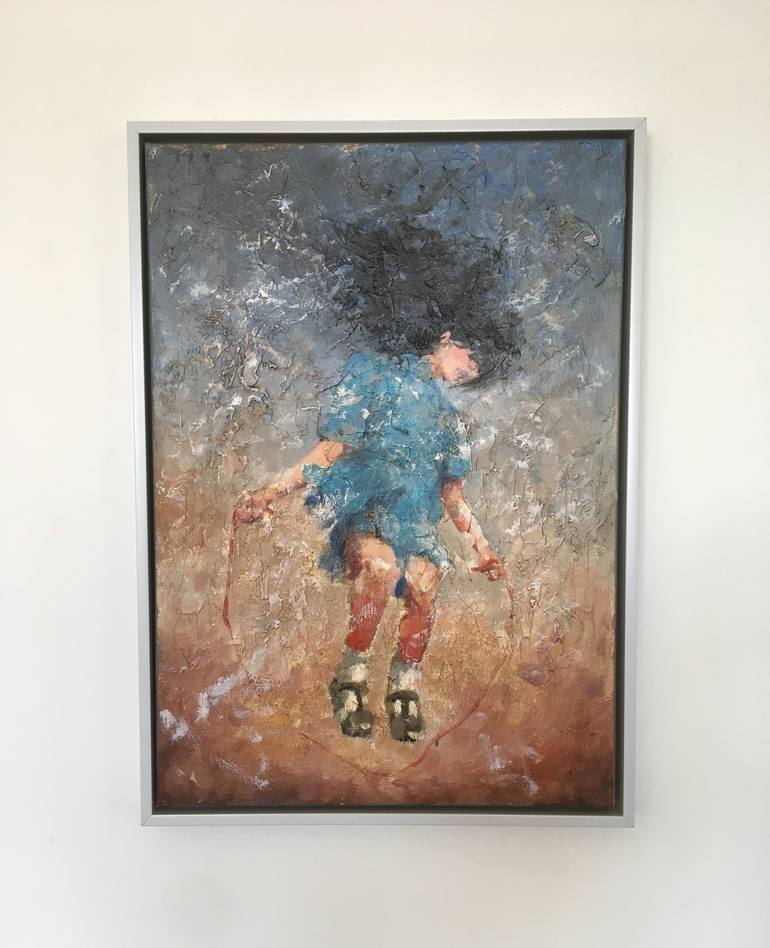 Original Impressionism Children Painting by Sergey Makhov