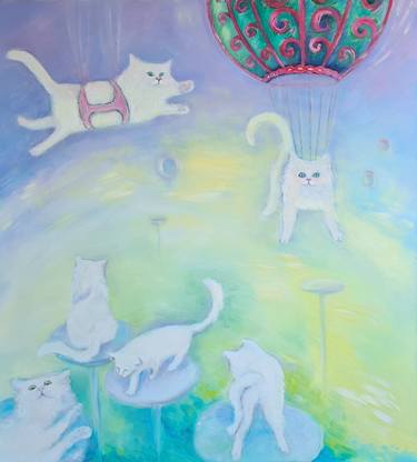 Print of Cats Paintings by Oksana Baturynets