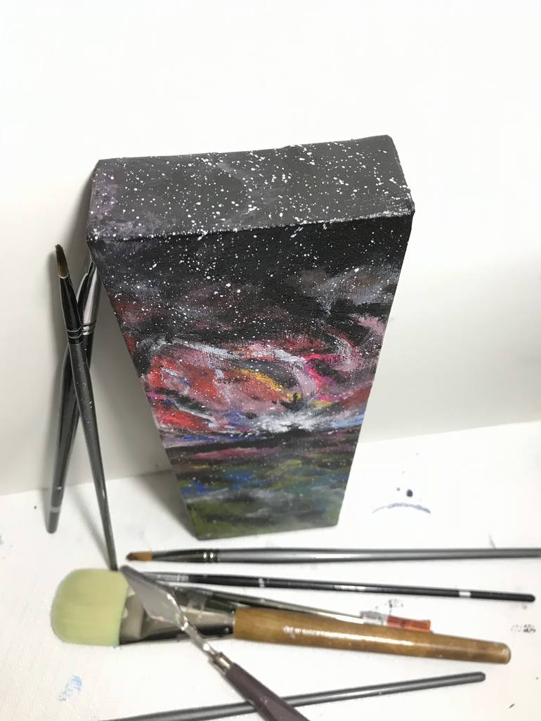 Original Abstract Outer Space Painting by Dounya RTIST