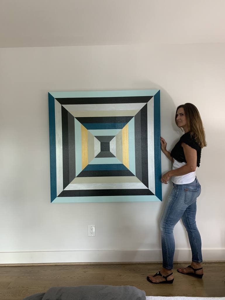 Original Abstract Geometric Painting by Patricia  Farinas