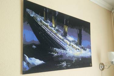 Titanic catastrophe sand mosaic. thumb