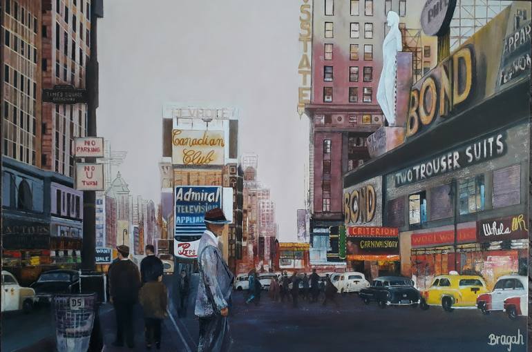 Broadway 1950 Painting by Geraldo Braga Saatchi Art