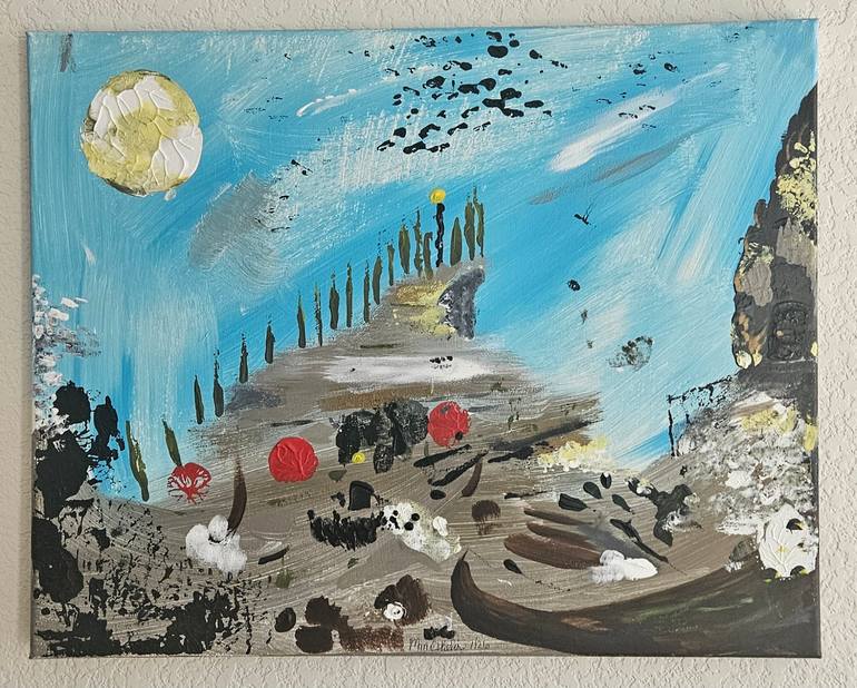 Original Abstract Painting by Mm Eskelin | Surrealism Art on Canvas | Take the Long Way Home