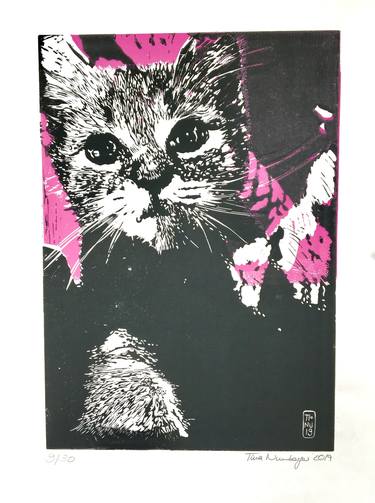 Original Expressionism Animal Printmaking by Tina Numberger