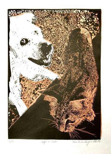 Original Figurative Animal Printmaking by Tina Numberger