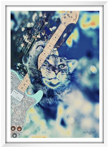 Cat Playing Guitar - Limited Edition of 10 thumb