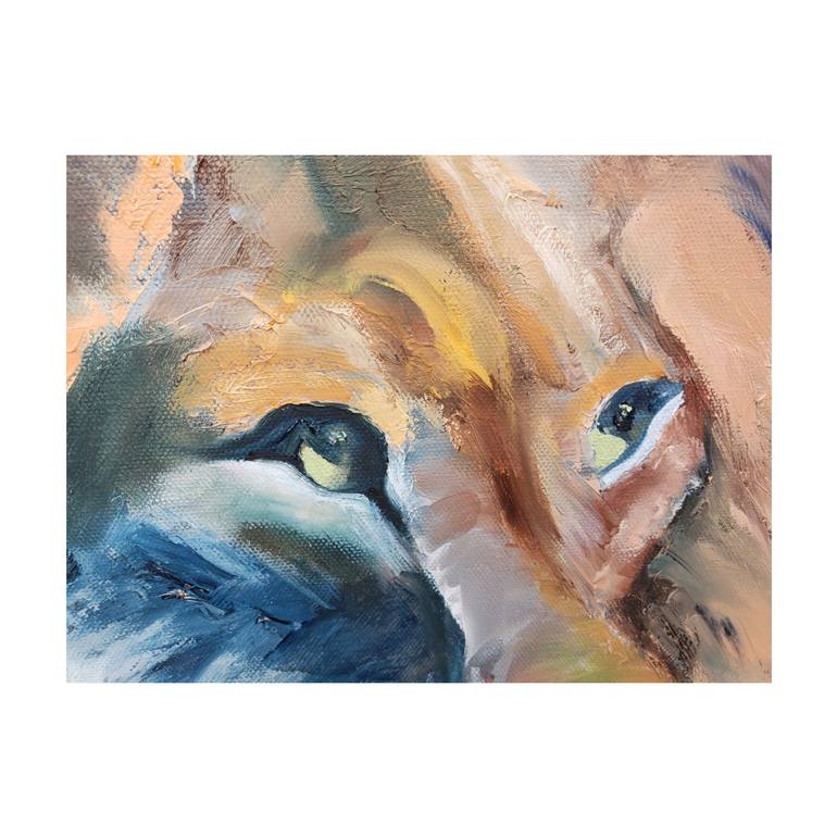 Original Impressionism Animal Painting by Elena Dilion