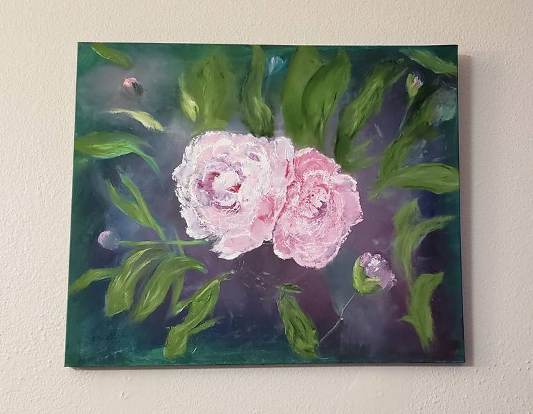 Original Impressionism Floral Painting by Elena Dilion