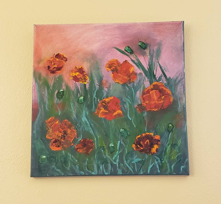 Original Impressionism Floral Painting by Elena Dilion