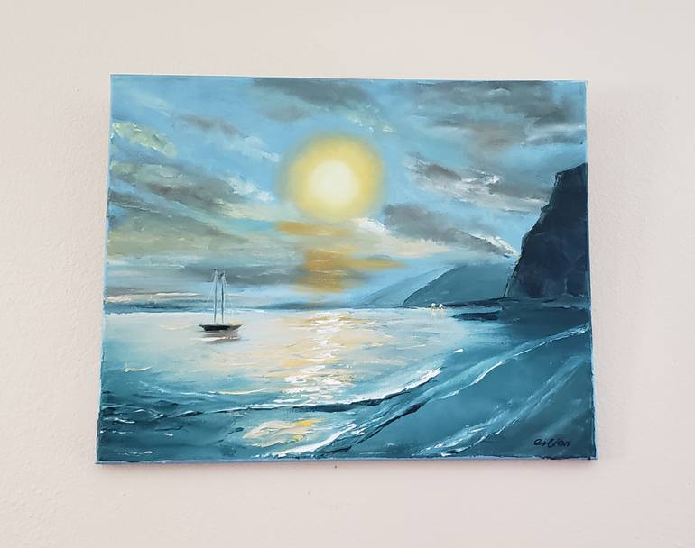 Original Impressionism Seascape Painting by Elena Dilion
