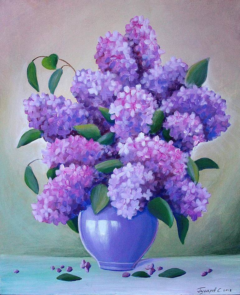 A bouquet of lilacs Painting by Sergei Gusarov Saatchi Art