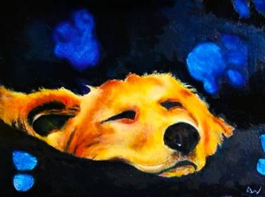 Original Folk Dogs Painting by Alan Wellikoff