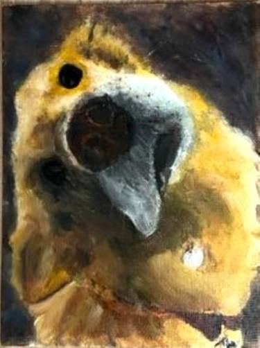 Original Documentary Dogs Painting by Alan Wellikoff