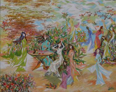 Print of Art Deco Garden Paintings by Dung Tran