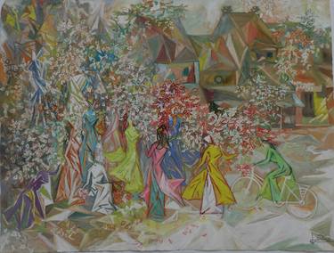 Print of Women Paintings by Dung Tran
