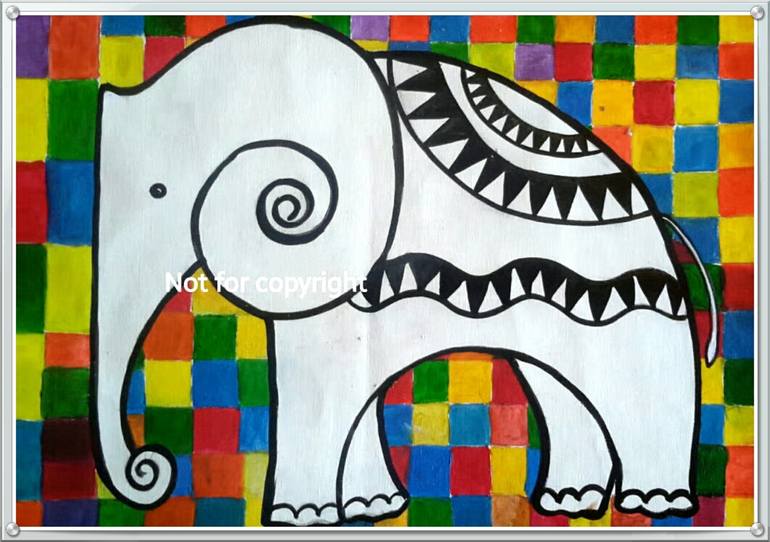 abstract elephant drawing