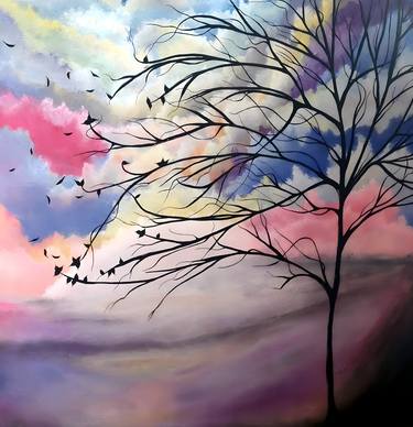 Print of Abstract Tree Paintings by Rebecca Bouthillette