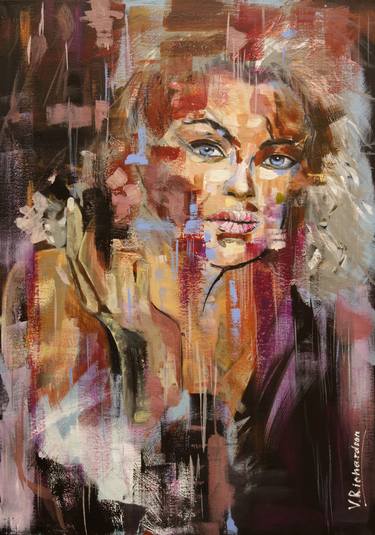 Original Abstract Expressionism Portrait Paintings by Viktoriya Richardson