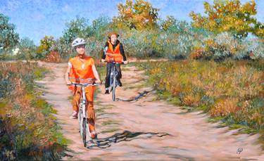 Print of Impressionism Bicycle Paintings by Irina Reznikova