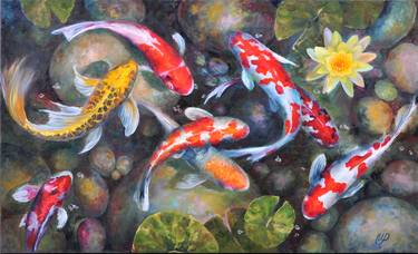 Print of Pop Art Fish Paintings by Irina Reznikova
