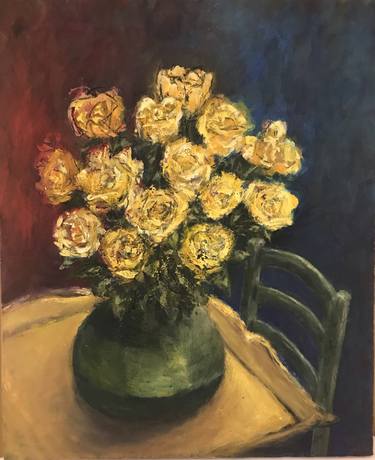 Yellow Roses, Gold Tray and Chair thumb
