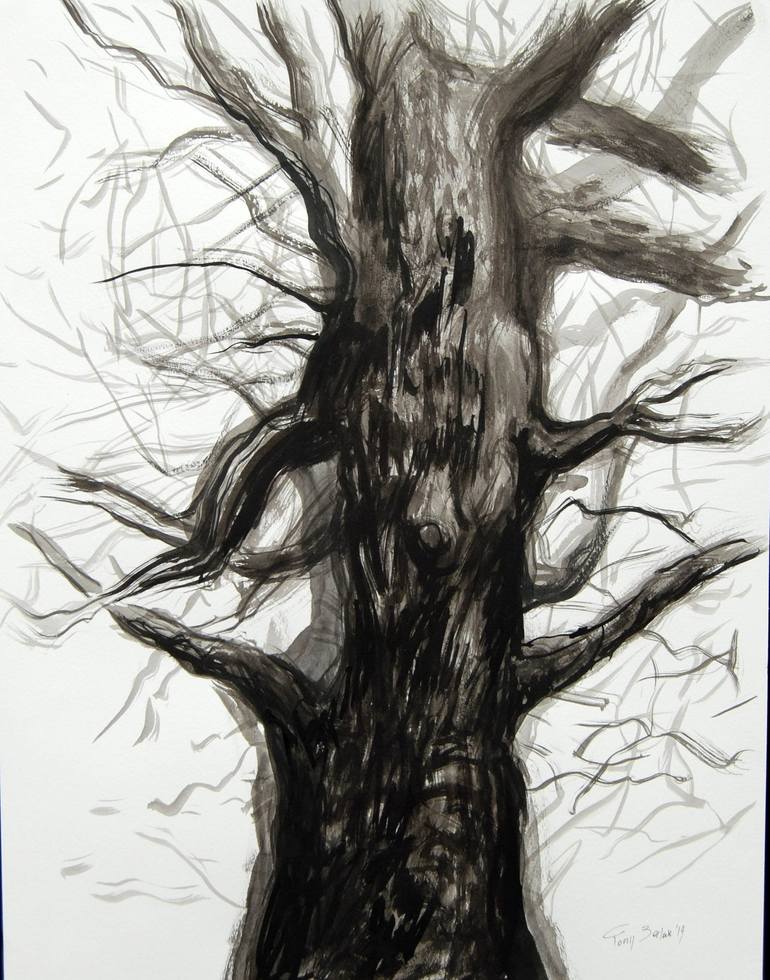 ink-tree #2 Painting by Tony Balak | Saatchi Art