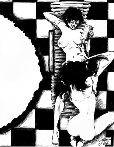 Print of Pop Art Erotic Drawings by John Linton Roberson