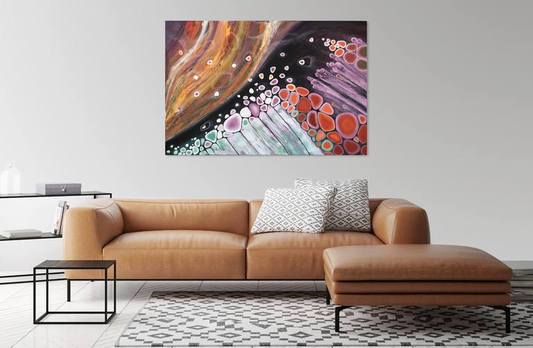 Original Abstract Outer Space Painting by Elena Guryeva