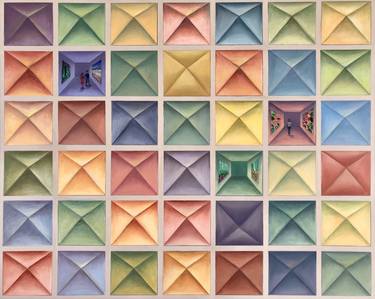 Original Abstract Geometric Paintings by Elena Guryeva
