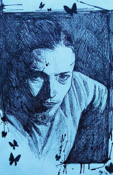 Original Abstract Portrait Drawings by Agatha Hunt