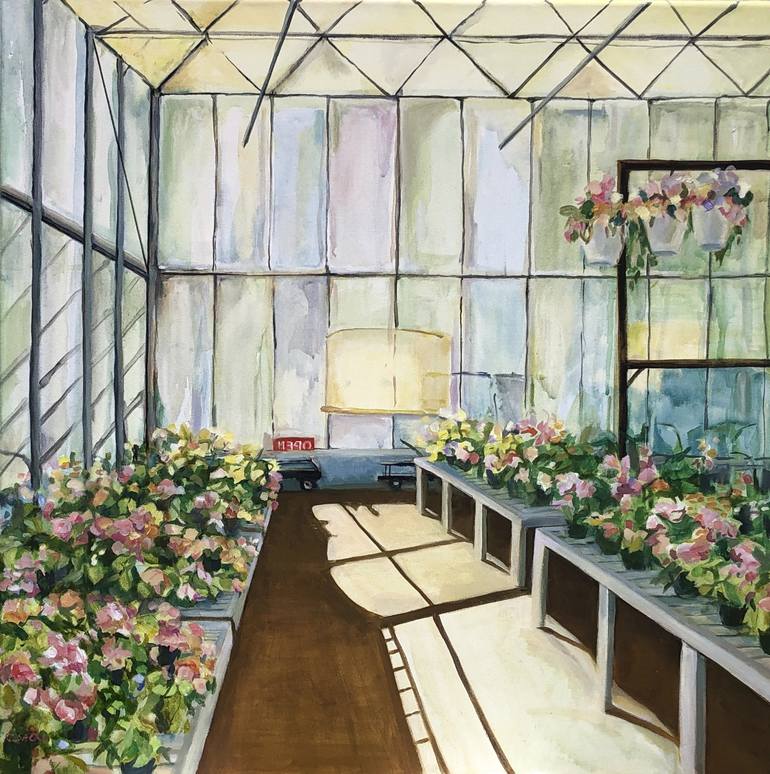 Greenhouse Painting by Cindy Sacks | Saatchi Art