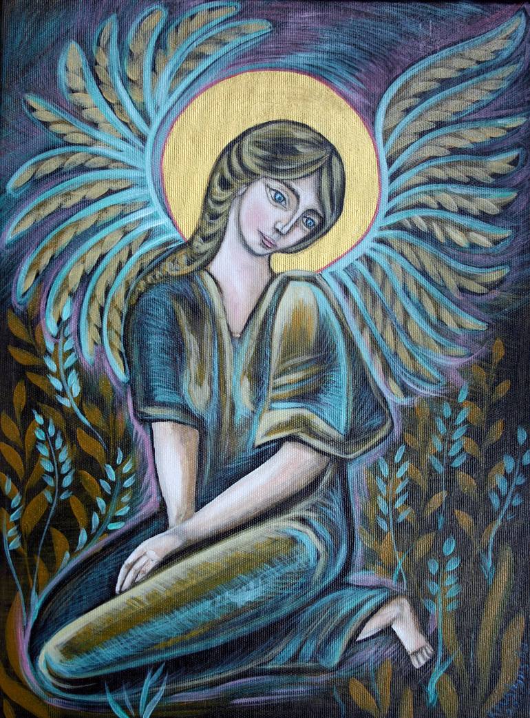 Original Fine Art Religion Painting by Nadiia Krushynska