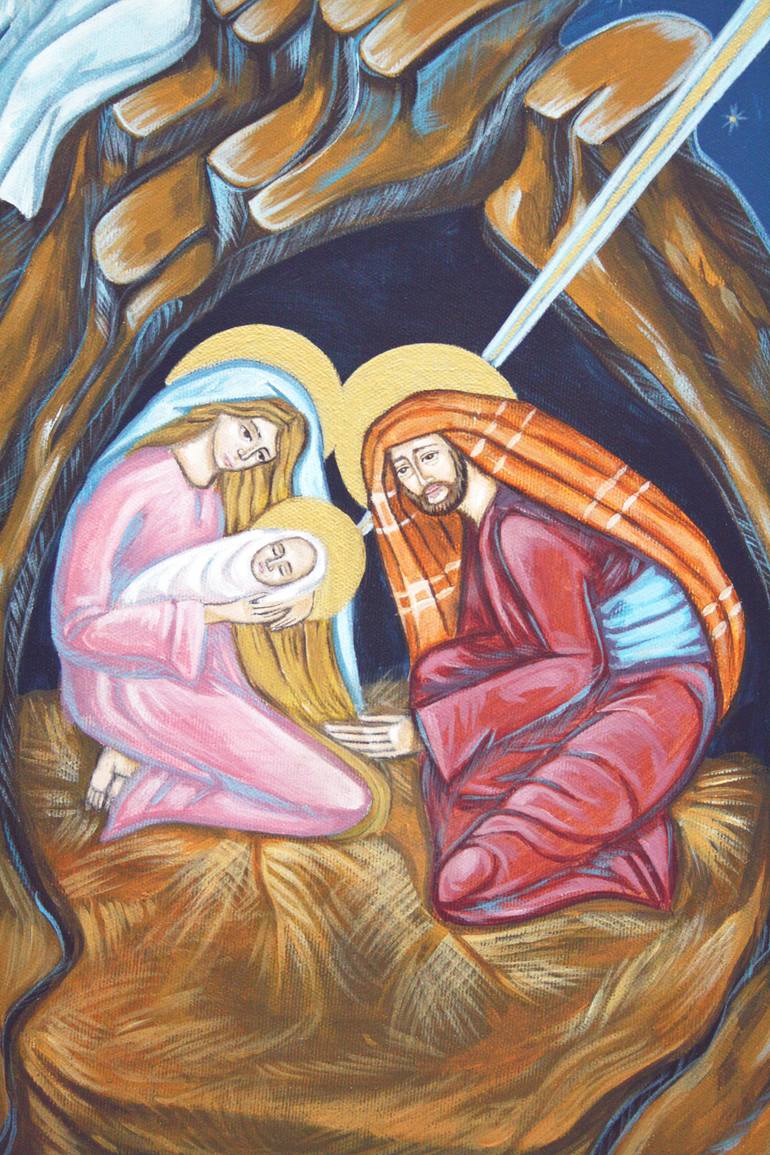 Original Figurative Religion Painting by Nadiia Krushynska