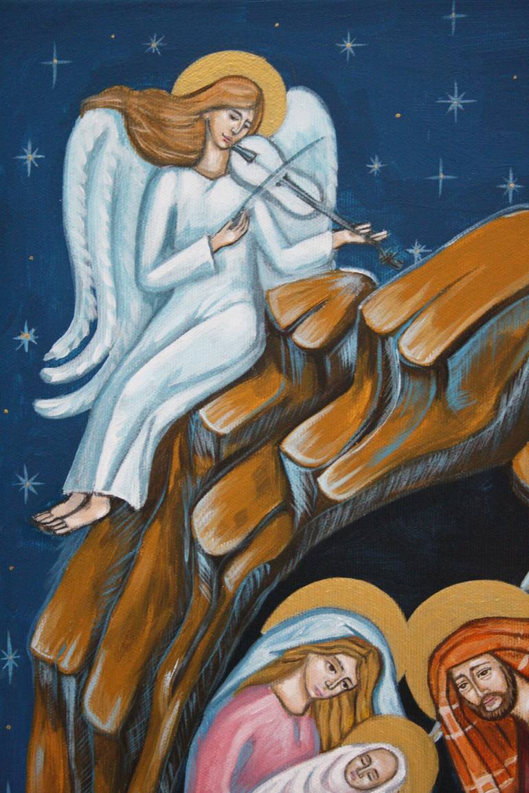 Original Figurative Religion Painting by Nadiia Krushynska