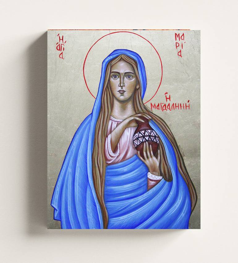 Original Figurative Religion Painting by Nadiia Krushynska