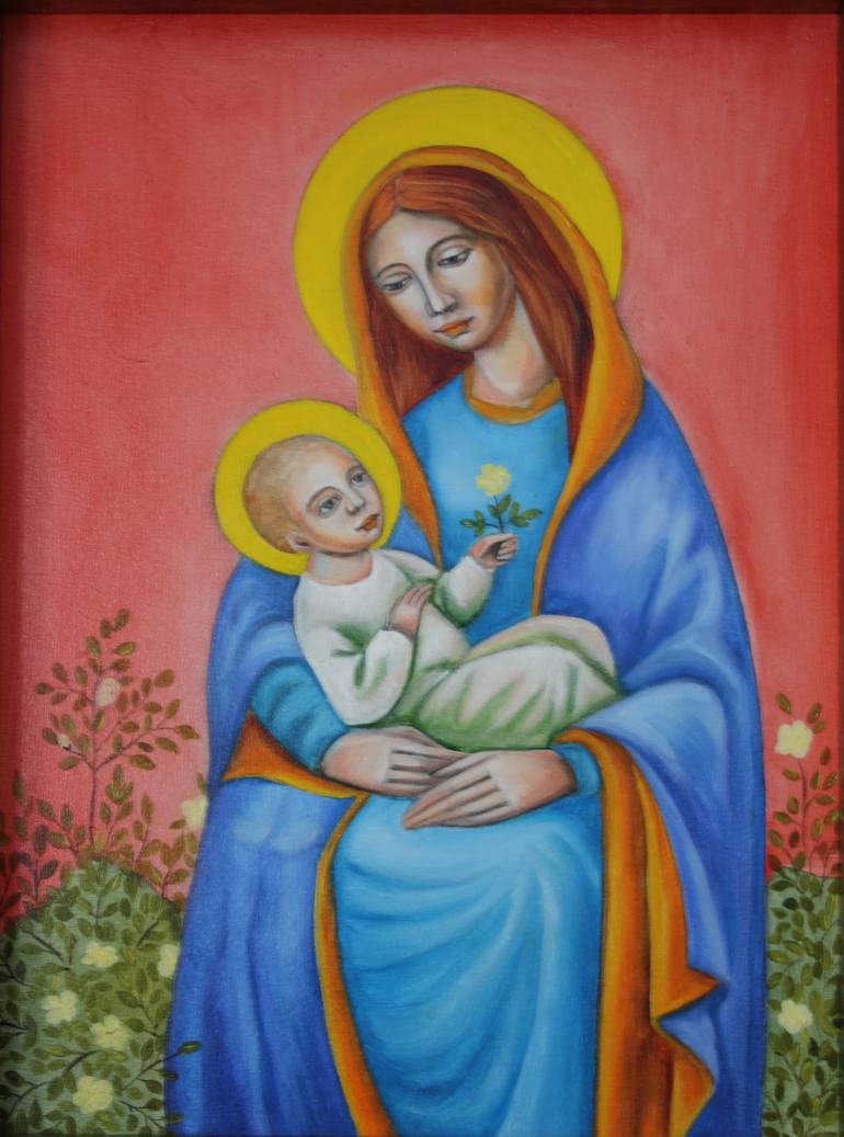 Original Fine Art Religious Painting by Nadiia Krushynska