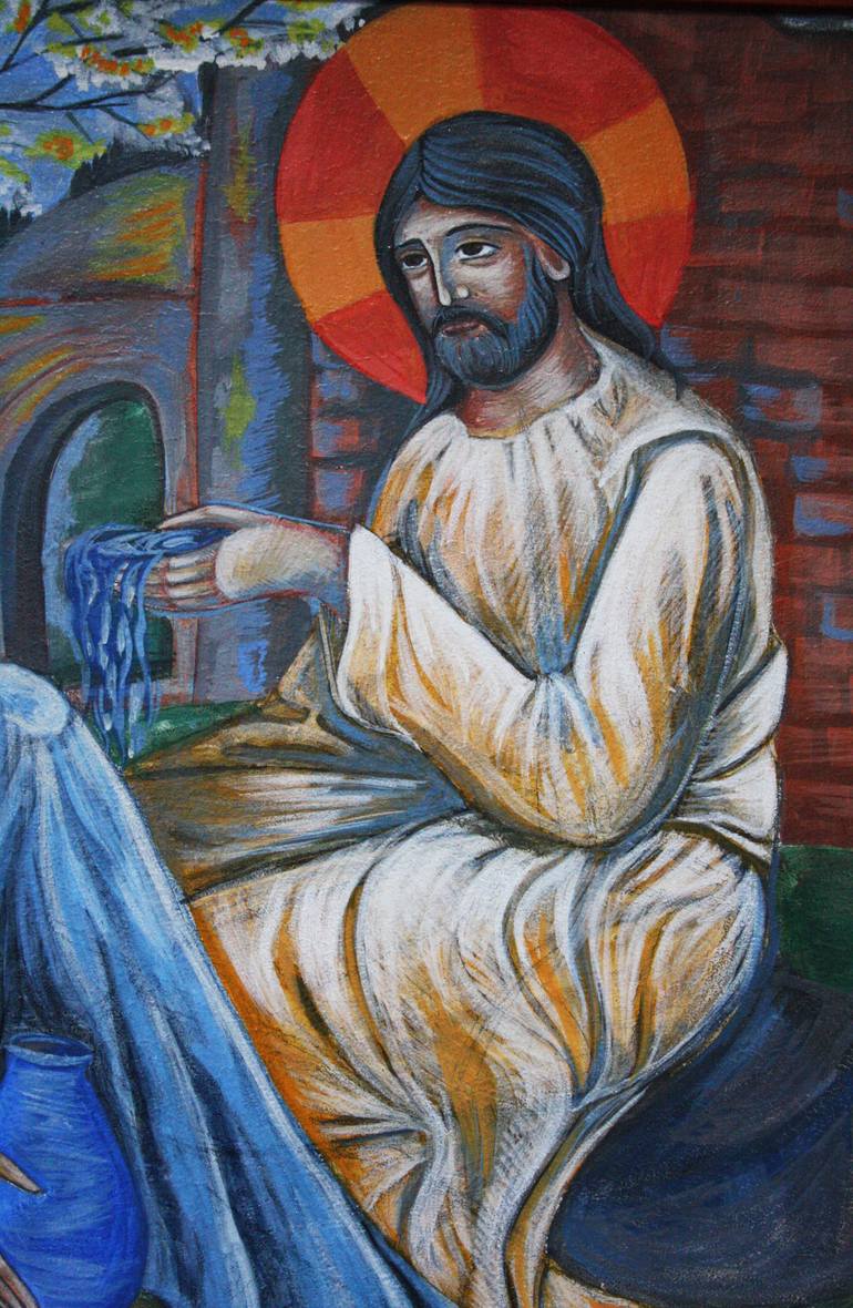 Original Figurative Religion Painting by Nadiia Krushynska
