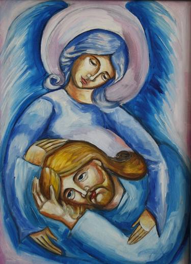 Original Figurative Religious Paintings by Nadiia Krushynska