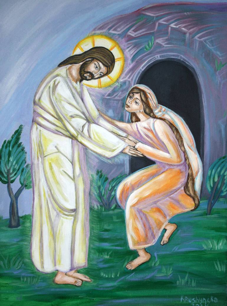 Original Impressionism Religion Painting by Nadiia Krushynska