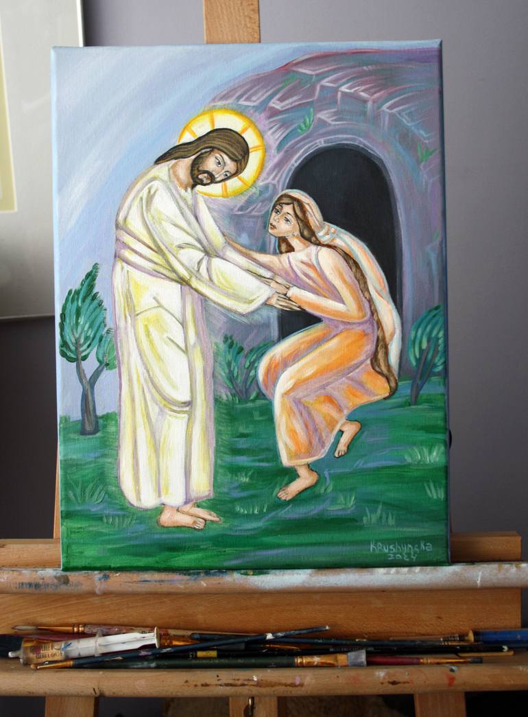 Original Impressionism Religion Painting by Nadiia Krushynska