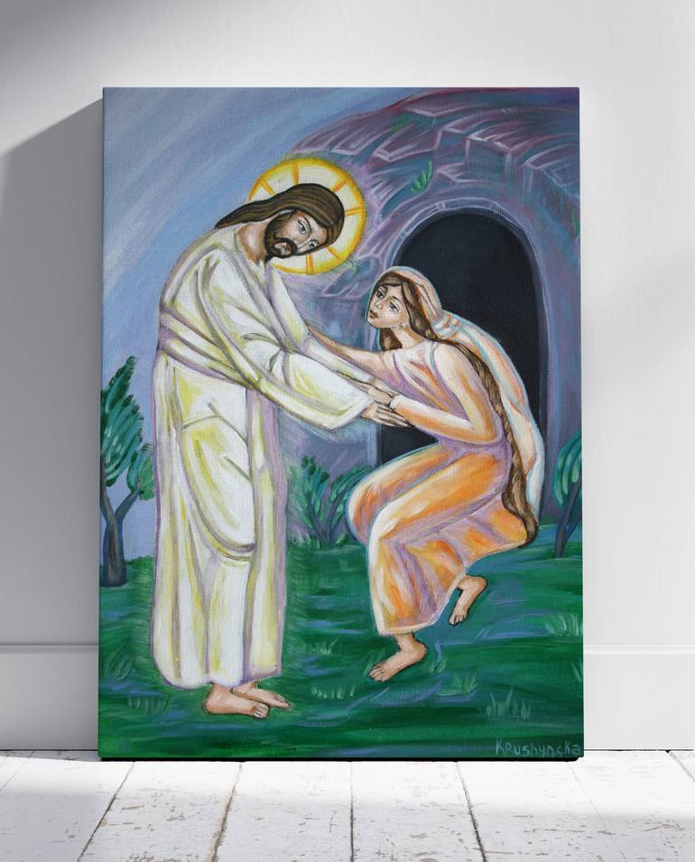 Original Impressionism Religion Painting by Nadiia Krushynska