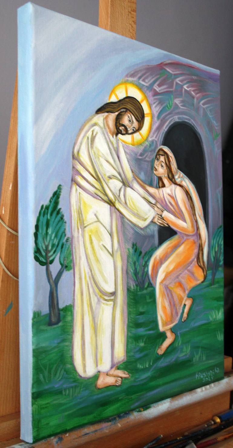 Original Impressionism Religion Painting by Nadiia Krushynska