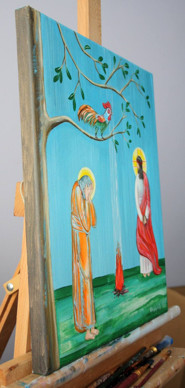 Original Fine Art Religion Painting by Nadiia Krushynska