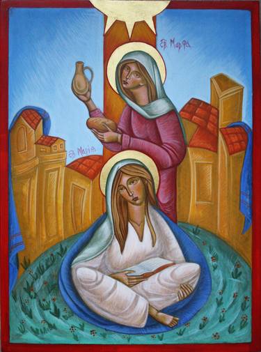 Religious icon Saint Martha and Saint Mariia thumb