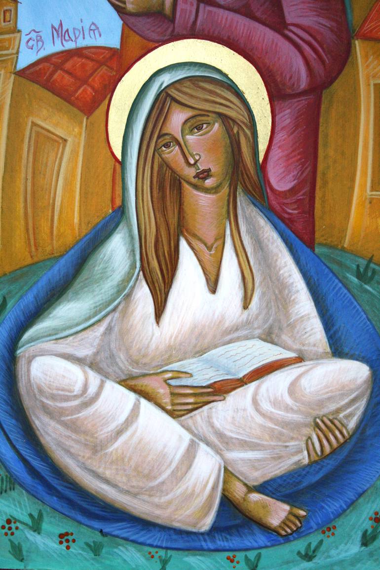 Original Figurative Religion Painting by Nadiia Krushynska