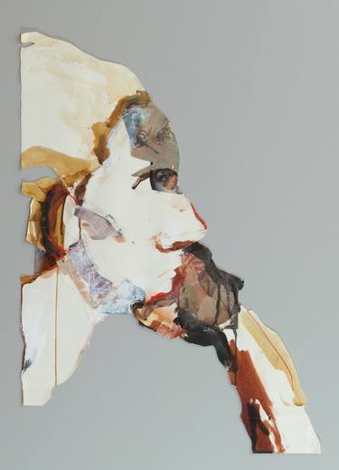Original Expressionism Portrait Collage by Geoffrey Stein