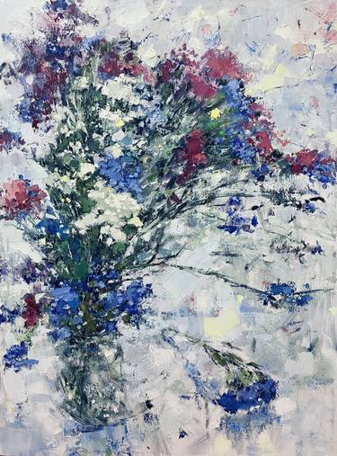 Original Abstract Expressionism Floral Paintings by Gulsum Tokbayeva