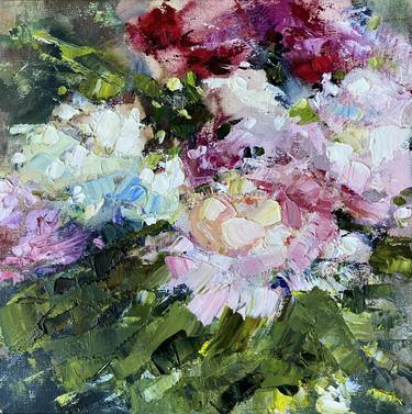 Print of Abstract Expressionism Floral Paintings by Gulsum Tokbayeva