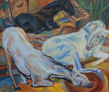 Original Abstract Horse Painting by Zhang Bo