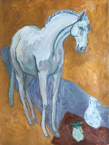 Original Abstract Horse Painting by Zhang Bo